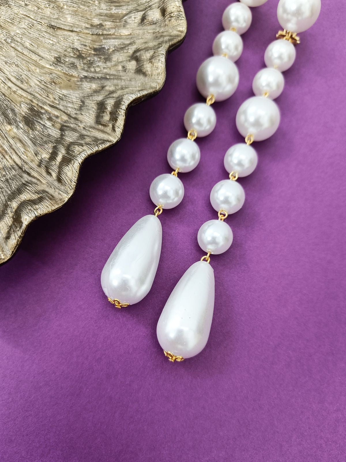 Pearl Long Drop Earrings