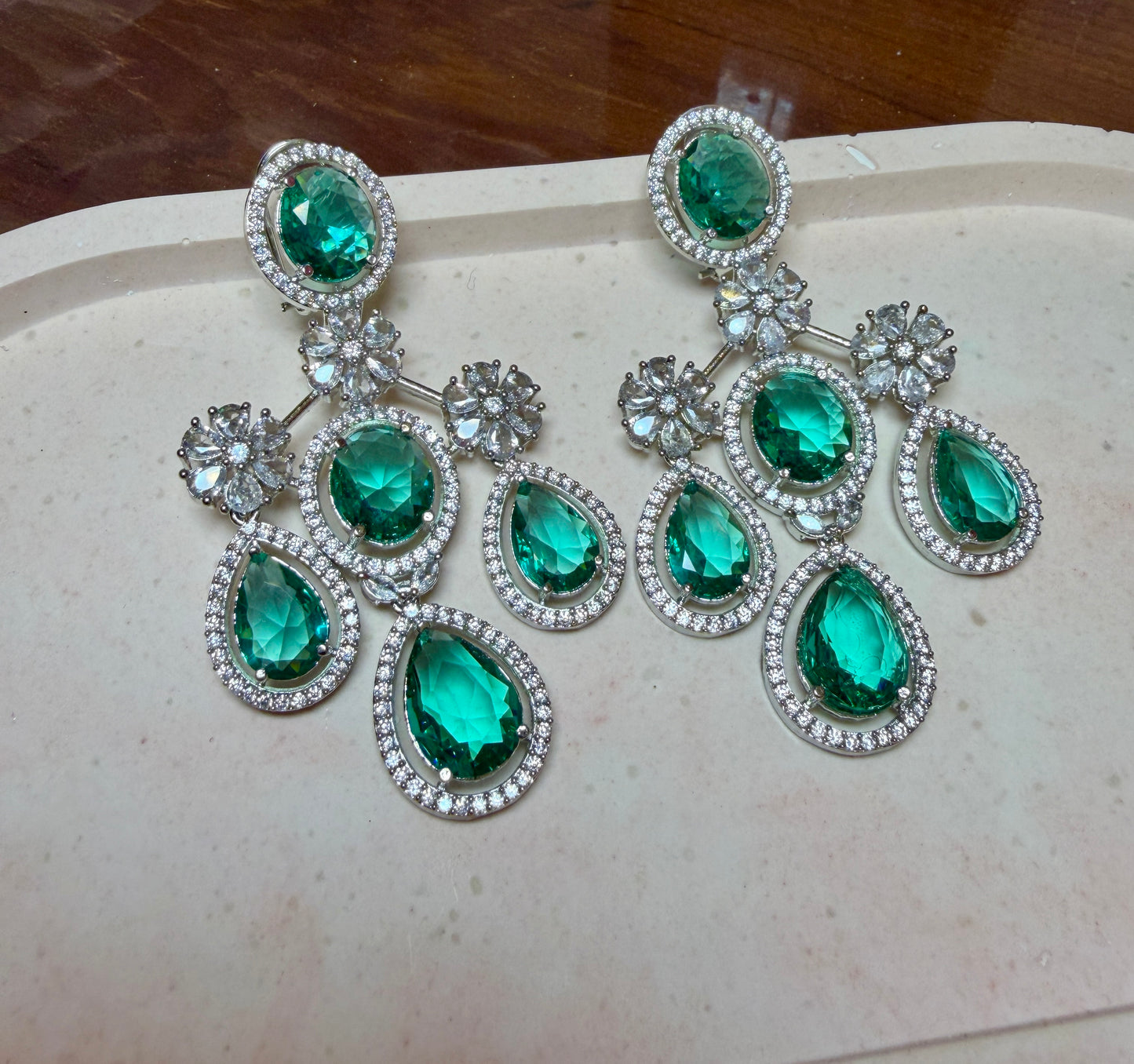 AD Glass Stone Julia Earrings