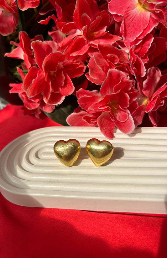 Heart Brass Studs