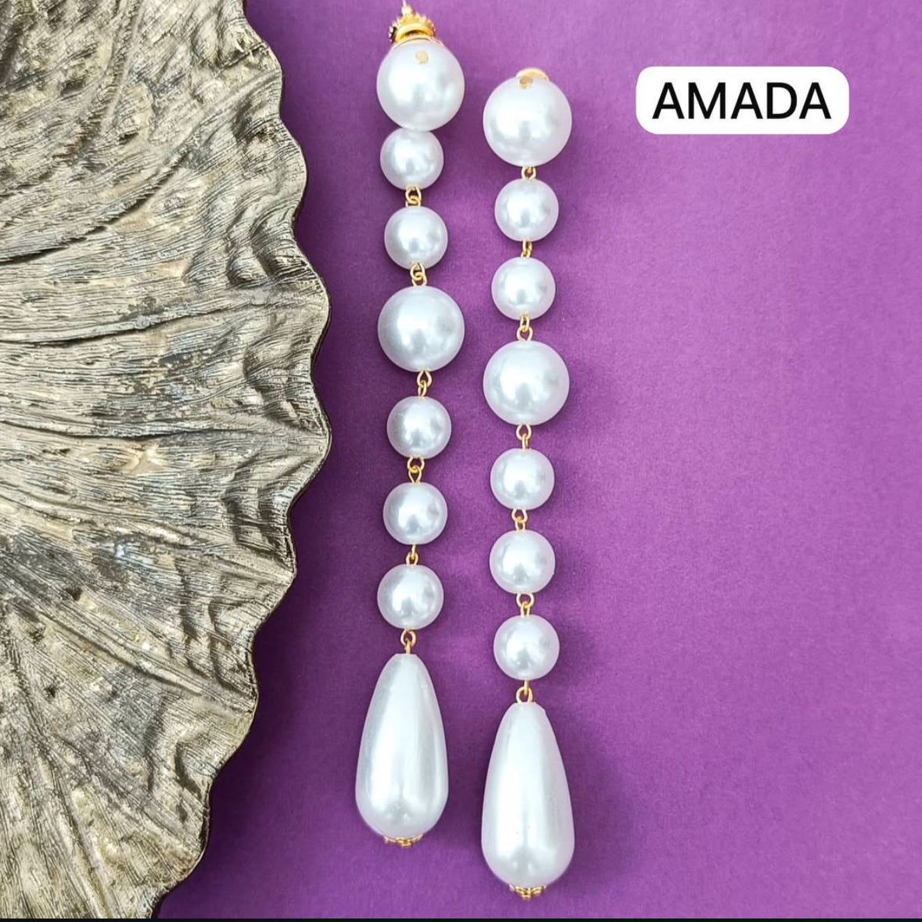 Pearl Long Drop Earrings
