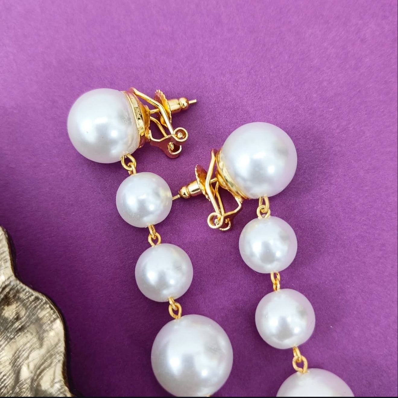 Pearl Long Drop Earrings