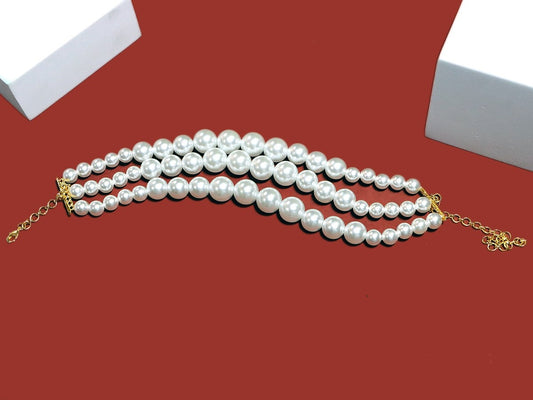Triple Layer Pearl Choker