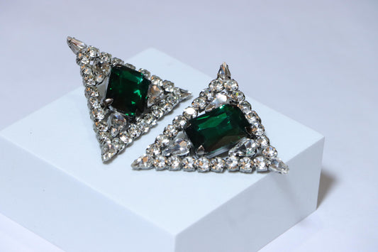 Emerald Triangle Earrings