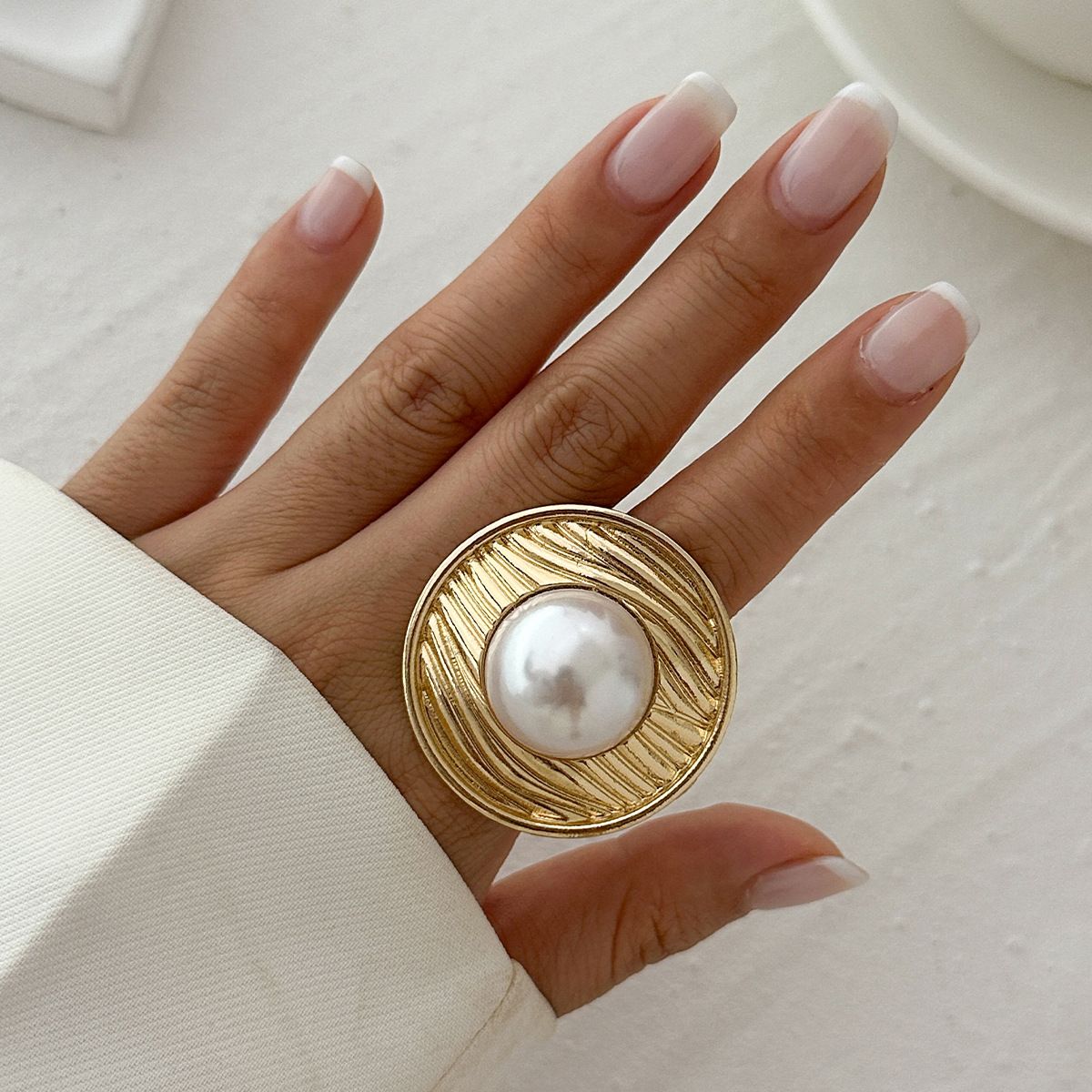 Golden Pearl Ring