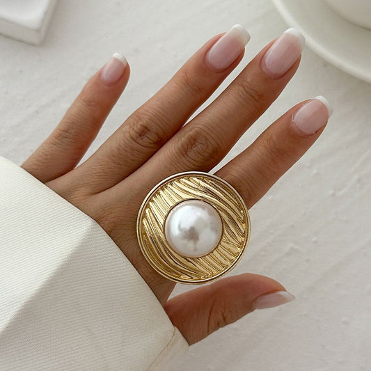Golden Pearl Ring