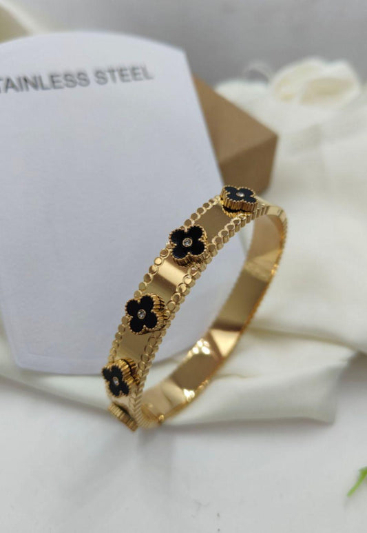 Black Clover Bracelet with Stones